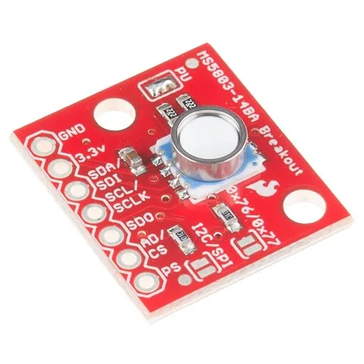 SparkFun Pressure Sensor Breakout - MS5803-14BA High Resolution Pressure Sensor I2C and SPI Interface Resolution Range of 1/0.6/0.4/0.3/0.2 mbar.