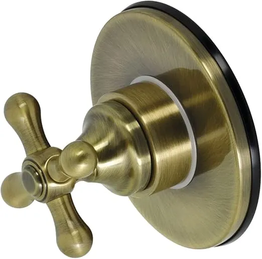 Kingston Brass KS3033AX 3-Way Diverter Valve with Trim Kit, Antique Brass