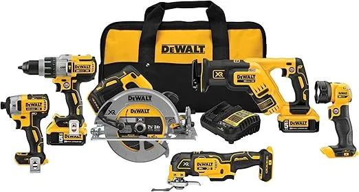 DEWALT 20V MAX Power Tool Combo Kit, 6-Tool Cordless Power Tool Set with 2 Batteries and Charger (DCK694P2)