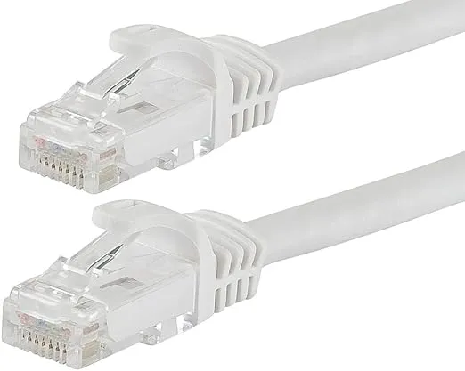 Monoprice Cat5e 5ft White Patch Cable UTP 24AWG 350MHz Pure Bare Copper Snagless RJ45 Flexboot Series Ethernet Cable