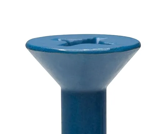 CONFAST 3/16" x 3-3/4" Blue Flat Phillips Concrete Screw Anchor with Drill Bit for Anchoring to Masonry, Block or Brick (100 per Box)