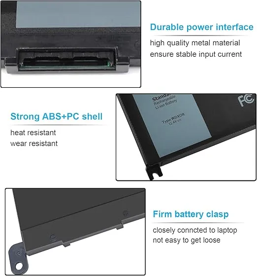 42Wh WDX0R WDXOR 11.4V Battery for Dell Inspiron 13 7375 7368 7378 5368 5378 5379 P69G 15 7573 7579 7560 7570 7569 5570 5567 5565 5568 5578 5579 5575 17 5765 5767 5770 5775 P58F P66F P75F FW8KR CYMGM