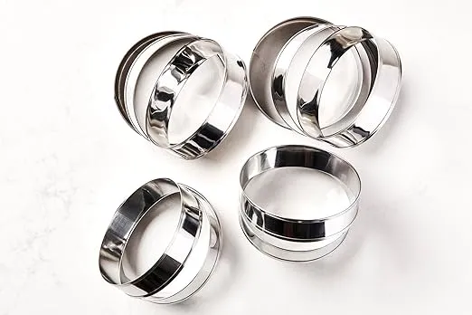 King Arthur Baking Company English Muffin Rings, Round, Stainless Steel, Set of 12