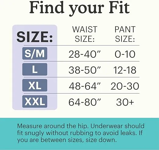 Because Premium Maximum Plus Adult Incontinence and Postpartum Bladder Leak Underwear for Women, Maximum Absorbency, Disposable, Beige, Large, 40 Count (2 Packs of 20)