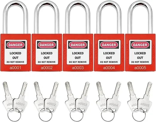 SAFBY Lockout Tagout Lock 10pcs Key Alike OSHA Loto Safe Padlocks for Lock Out Tag Out Stations and Devices