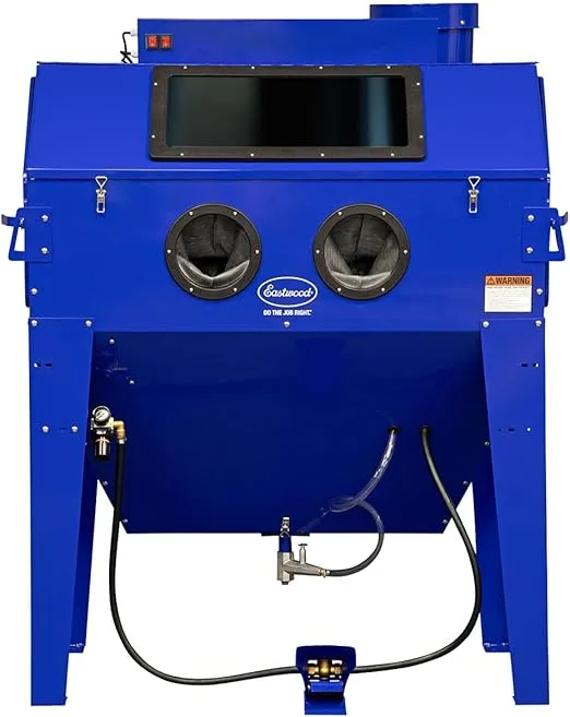 Eastwood B120 Sand Blasting Cabinet Kit | Heavy Duty Steel Sand Blaster Media Cabinet for Paint Removal, Metal Restoration, Rust Removal, Sandblasting | Holds Up to 150 Lbs of Abrasive Media