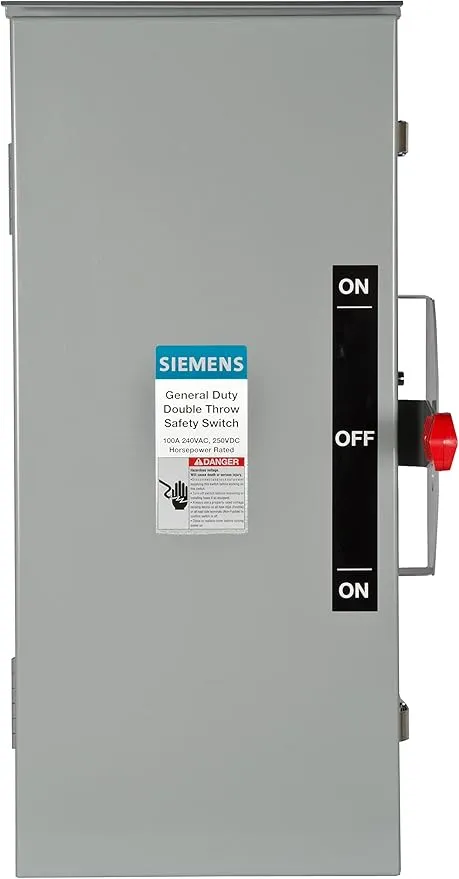 Siemens DTGNF323R 100-Amp, 3 Pole, 240-volt, 3 Wire, Non-Fused General Duty, Double Throw, Type 3R