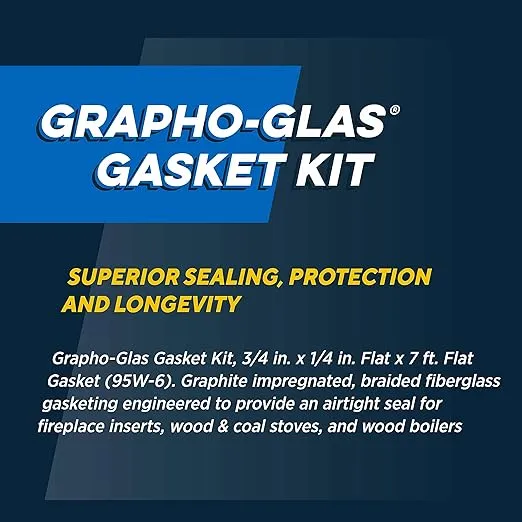 Rutland 95W-6 Grapho-Glas Flat Gasket Replacement Kit, 7' x 3/4" x 1/4"