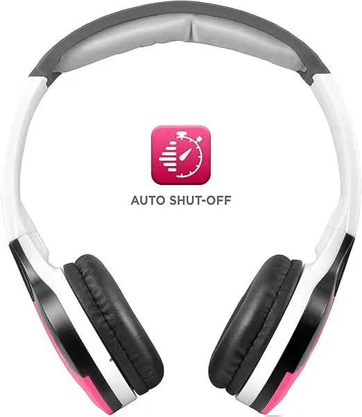 XO Vision IR630P Universal IR Wireless Foldable Headphones - Pink Wireless Bluetooth-Enabled Lightweight Portable for iPhone, Car, Kids Wireless Headphones for Universal Car Entertainment System