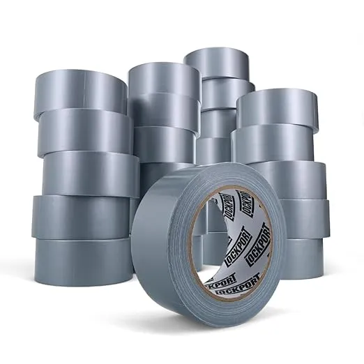 Lockport Bulk Silver Duct Tape - 24 Roll Multi Pack Heavy Duty Duct Tape - 30 Yards x 2 Inch - Duct Tape Heavy Duty Waterproof - Gray Duct Tape Bulk for B2B, Home Use, DIY and Repairs