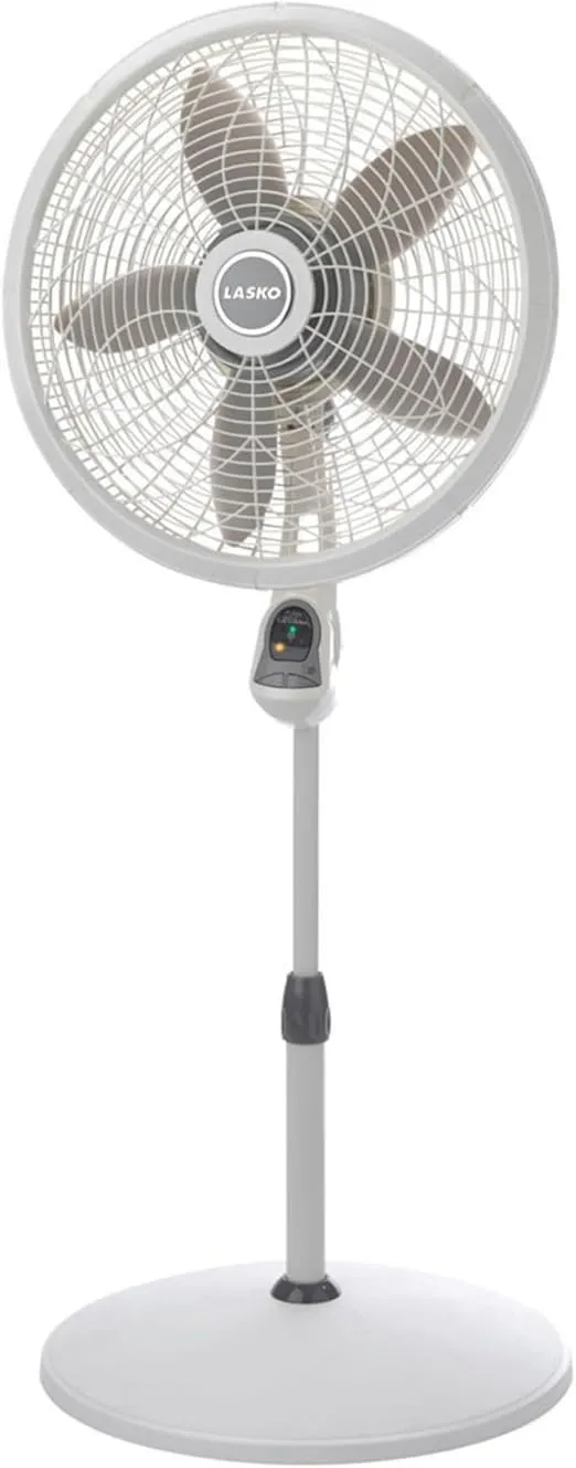 Lasko Lasko-18 Remote Control Elegance & Performance Pedestal, 3-Speed (1850) Household Fans, 26 x 21 x 6 inches, White