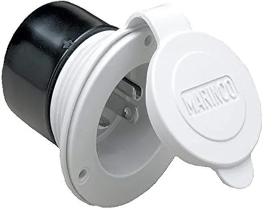 ParkPower by Marinco 200BBIW.RV RV Front Mount 20 Amp, 125V White Power Inlet