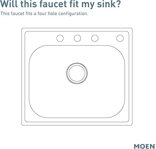 Moen, Chrome CA87553 High-Arc Kitchen Faucet with Side Spray from the Banbury Collection, Pack of 1
