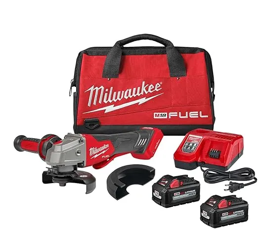 Milwaukee 2882-22 M18 FUEL Brushless Lithium-Ion 4-1/2 in. / 5 in. Cordless Braking Grinder with No-Lock Paddle Switch with ONE-KEY Kit (6 Ah)