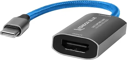 KONDOR BLUE HDMI to USB C Capture Card for Live Streaming Video & Audio. Compatible with Zoom, Skype, OBS, ECamm, VLC, YouTube, Facebook, Restream + More