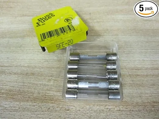 Cooper Bussmann SFE-20 SFE 20 AMP Glass Fuse - (5 in TIN)