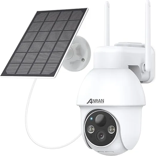 2K Security Camera Outdoor-Solar Security Cameras Wireless Outdoor with 360° View, Smart Siren, Spotlights, 3MP Color Night Vision, AI Human Detection, 2-Way Talk, Compatible with Alexa, Q3 White