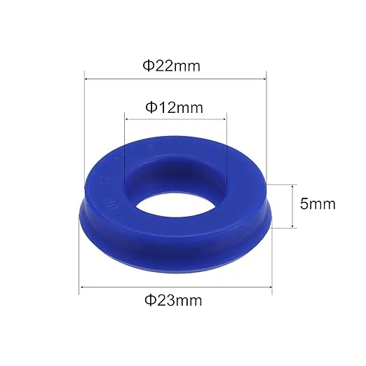 uxcell UN Radial Shaft Seal 12mm ID x 22mm OD x 5mm Width PU Oil Seal, Blue Pack of 5