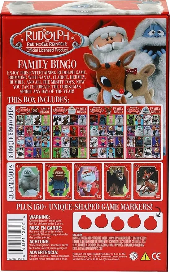 AQUARIUS - Rudolph the Red-Nosed Reindeer Family Bingo Game