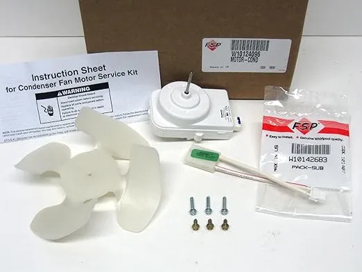 Whirlpool W10124096 Genuine OEM Condenser Fan Motor for Refrigerators