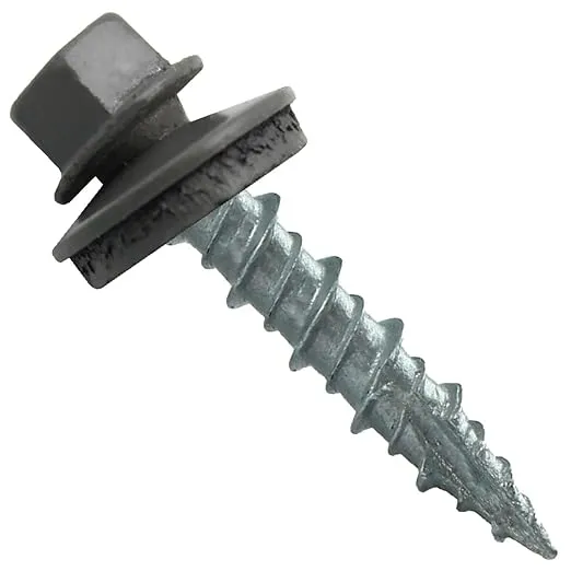 Metal Roofing Screws: (250) 10 x 1 Charcoal Hex Head Sheet Metal Roof Screw. Self Starting Metal to Wood siding Screws. EPDM Washer. Colored Head
