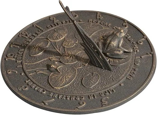 Whitehall Products Frog Sundial, Oil Rub Bronze