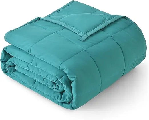 Topblan Weighted Blanket for Adults 15lbs, Breathable Cooling Weighted Blanket, High Breathability Heavy Blanket, Soft Material with Glass Beads for All Season, Sofa Bed, 60"x80" Queen Size,Green