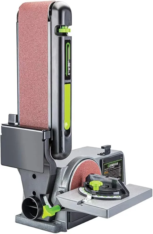 Genesis 4.3 Amp 4 in. x 36 in. Belt 6 in. Disc Combination Sander with Cast Iron Base and Miter Gauge GBDS430