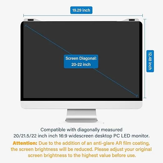 MOSISO 20-22 inch Computer Blue Light Blocking Screen Protector AR Anti Glare Eye Protection Filter Film for Diagonal 20,21.5,22 inch 16:9 Widescreen Desktop PC LED Monitor(19.29x12.48 inch/L x W)