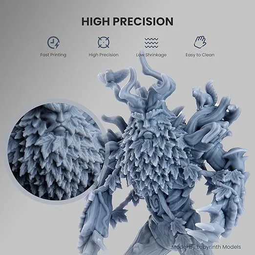 ELEGOO Upgraded Standard 3D Printer Resin 2.0 405nm UV Curing Photopolymer Resin forMars Saturn Jupiter MSLA DLP LCD 3D Printing, High Precision, Low Odor, White 500g