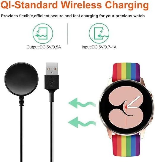 [2 Pack] Charger Compatible for Samsung Galaxy Watch 7/6/6 Classic/5/5 Pro/Ultra/FE, Galaxy Watch 4/3/Active 2/Active Charger Fast Charging Cable