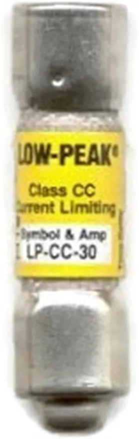 Bussmann LP-CC-30, 30 Amp (30A) 600V Midget,Time Delay, Current Limiting Class CC Rejection Cartridge Fuses
