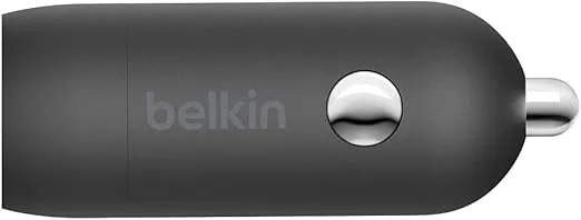 Belkin 20 Watt USB C Car Charger with Fast Charging for Apple iPhone 14, 13, iPad Pro, Samsung Galaxy S22 Ultra & More (Cable Not Included) - Black