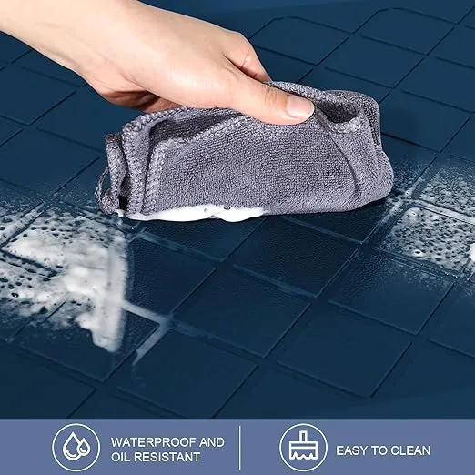 Cushioned Kitchen Mat 2 PCS, Anti Fatigue Kitchen Rugs, Heavy Duty Kitchen Rugs and Mats Non-Skid, Ergonomic Comfort Foam Kitchen Floor Mat for Home, Office, Sink, Laundry, Blue