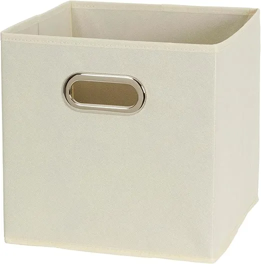 Household Essentials 82-1 Foldable Fabric Storage Bins | Set of 6 Cubby Cubes with Handles | Natural