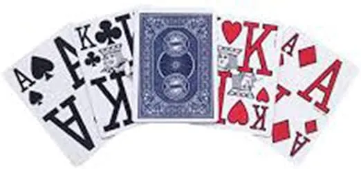 Bicycle Large Print Playing Cards, Bridge Size Playing Cards, Large Print Playing Cards for Seniors, 1 Deck, Red & Blue, Color May Vary