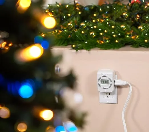 Intermatic DT122K 15-Amp Digital Indoor Timer - 7-Day Programming & Dual Outlets - Astronomic Feature with Automatic DST Adjustment
