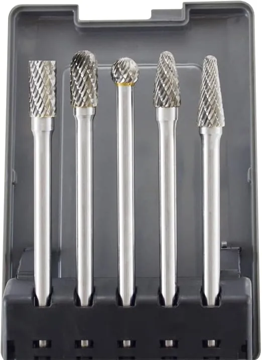 Astro Pneumatic 2185 Long Double Cut Carbide Burr Set, 5-Piece