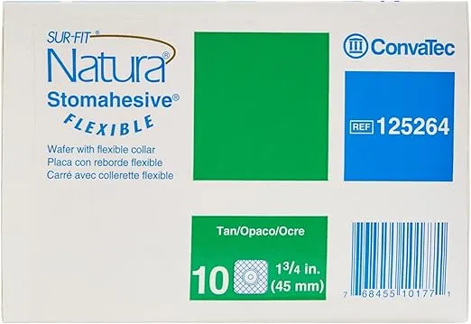 ConvaTec Sur-Fit Natura Stomahesive Wafer, 125264, 1-3/4" Flange 10/Box