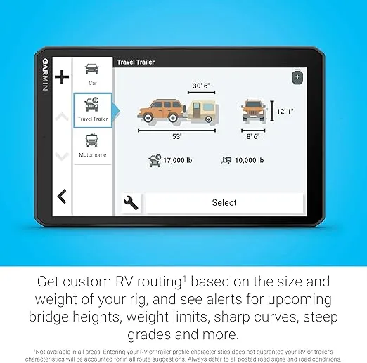 Garmin RV 895, Large, Easy-to-Read 8” GPS RV Navigator, Custom RV Routing, High-Resolution Birdseye Satellite Imagery, Directory of RV Parks and Services, Landscape or Portrait View Display (Renewed)