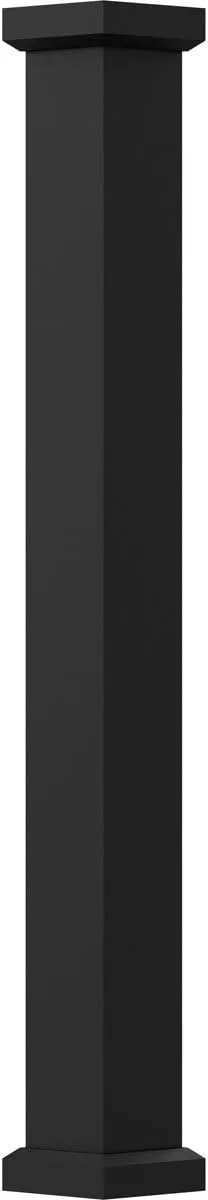 AFCO EA0808ENPSDEMEM 8" x 8' Endura-Aluminum Empire Style Column, Square Shaft (Load-Bearing 20,000 lbs), Non-Tapered, Textured Black Finish w/ Capital & Base