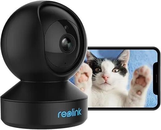 REOLINK 2K Indoor Security Camera, E1 2.4G WiFi Camera Wireless for Baby/Pet Monitor with Phone app, 360 Degree Pet Camera with Person/Pet Detection, 2-Way Talk, Night Vision, Local Storage