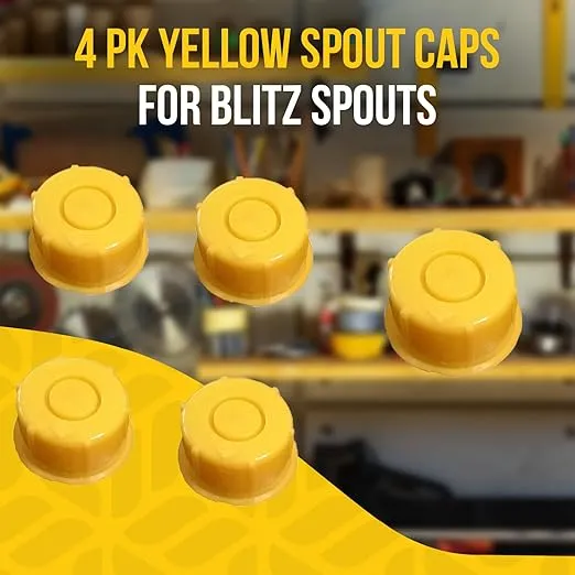 KPKOOL Products Gas Can Spout Cap - Yellow Blitz Gas Can Spout Cap - Self Venting Durable Fuel Can Spout Cap -Gas Can Spout Cap Fits #900302#900092#900094 -Spout Not Included-Pack of 4