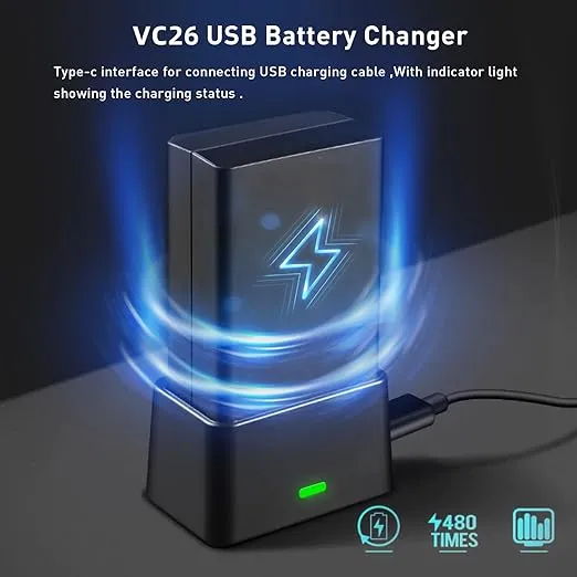 Godox VC26 USB Battery Charger DC 5V Input DC 8.4V Output for Charging Godox V860IIIC V860IIIN V860IIIS V1S V1C V1N V1F V1O V1P Round Head Flash Battery