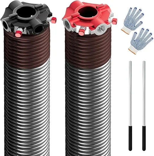 Electrophoresis Garage Door Torsion Spring 2" (Pair) with Non-Slip Winding Bars and Gloves Minimum of 18,000 Cycles (.234"x2"x28")