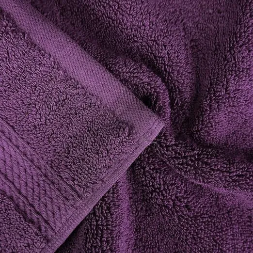 Superior Egyptian Cotton Pile 6 Piece Towel Set, Includes 2 Bath, 2 Hand, 2 Face Towels/Washcloths, Ultra Soft Luxury Towels, Thick Plush Essentials, Guest Bath, Spa, Hotel Bathroom, Plum