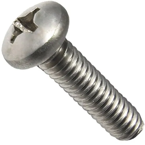 10-32 x 2-1/2" Pan Head Machine Screws, Full Thread, Phillips Drive, Stainless Steel 18-8, Bright Finish, Machine Thread, Quantity 25 Pieces by Fastenere