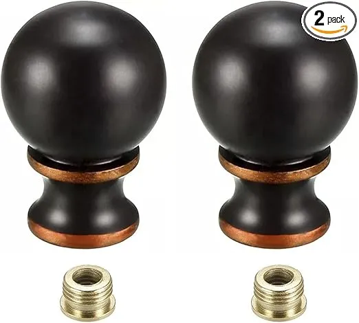 TWDRTDD Lamp Finials,1-1/2 Inch Tall Retro Oil Rubbed Ball Knob Lamp Shade Finial Decoration for Tabletop Lamps or Floor Lamps (Ball,ORB)