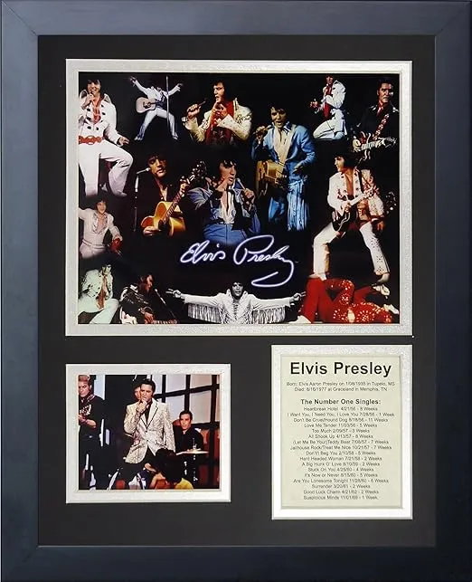 Legends Never Die Elvis Presley Framed Photo Collage, 11x14-Inch, (16182U)