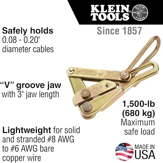 Klein Tools 1613-30 Chicago Grip for Bare Wire, Made in USA